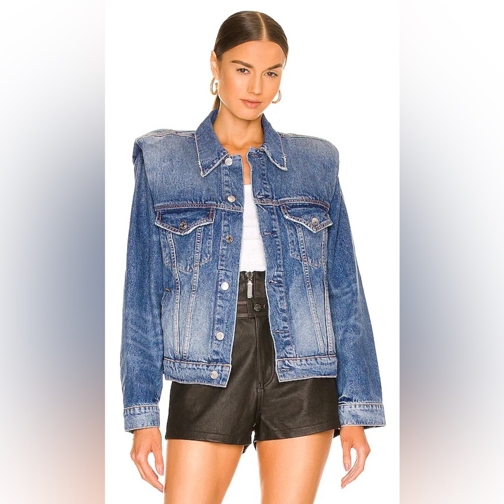 GRLFRND Frankie Padded Jean Jacket in color Madison Avenue